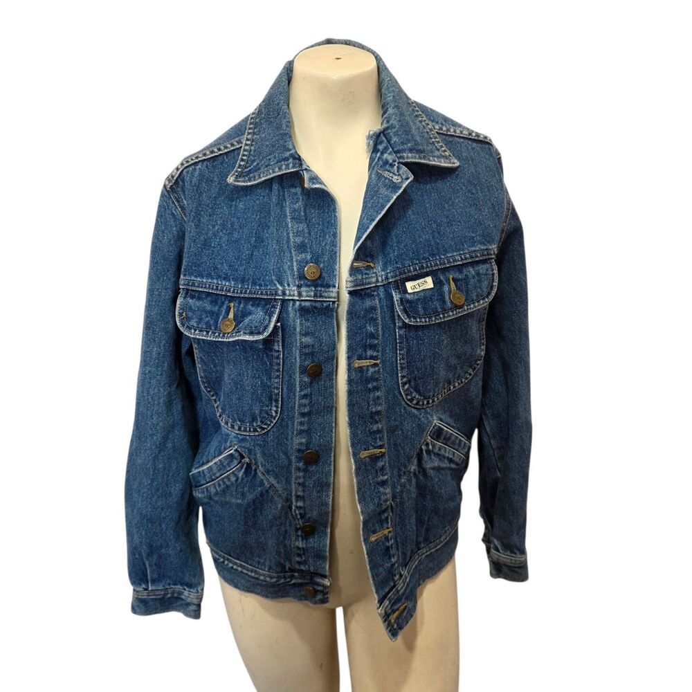 Vintage Guess Georges Marciano Denim Jacket Small Blue Trucker‎ USA 80s